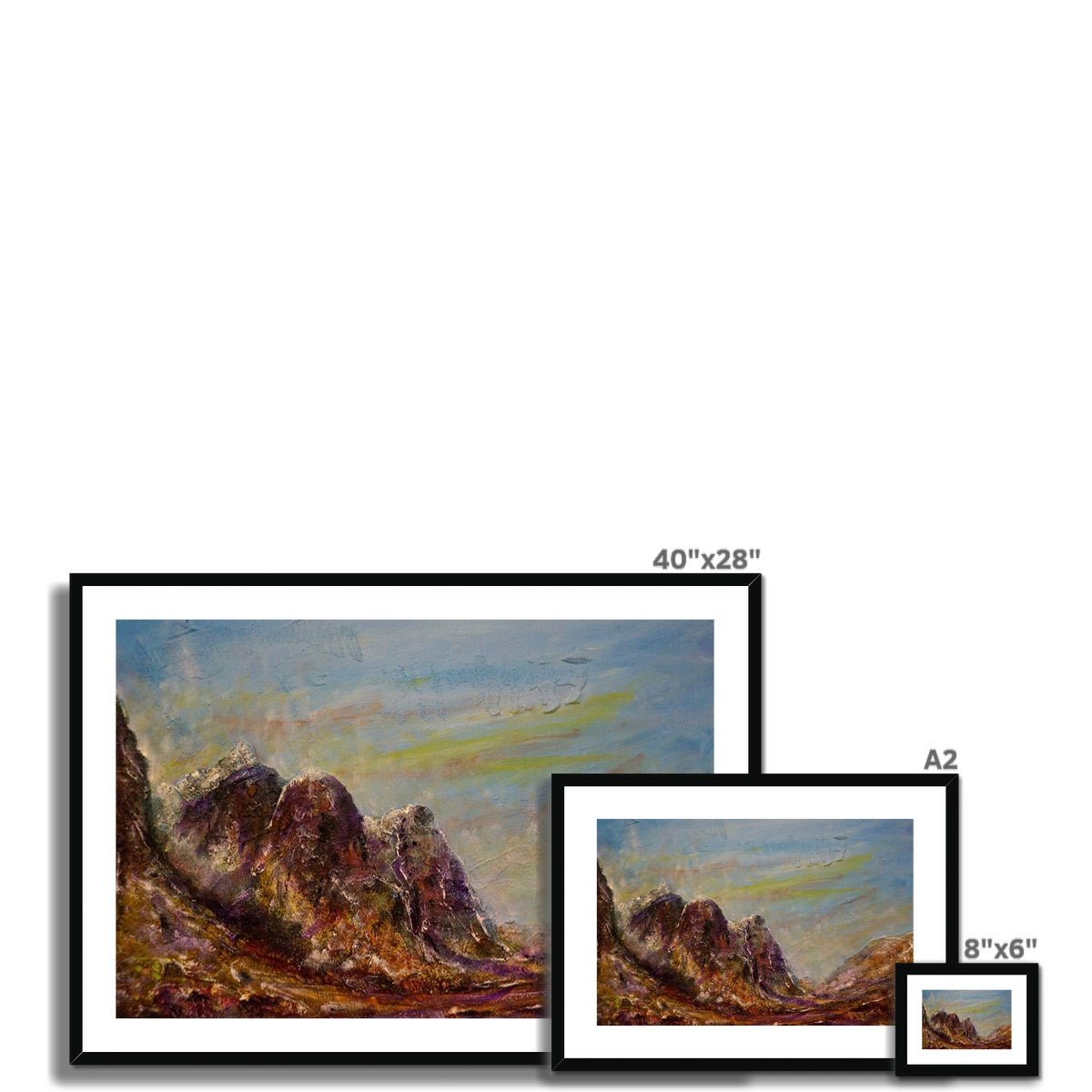 Three Sisters Glencoe Painting | Framed & Mounted Prints From Scotland