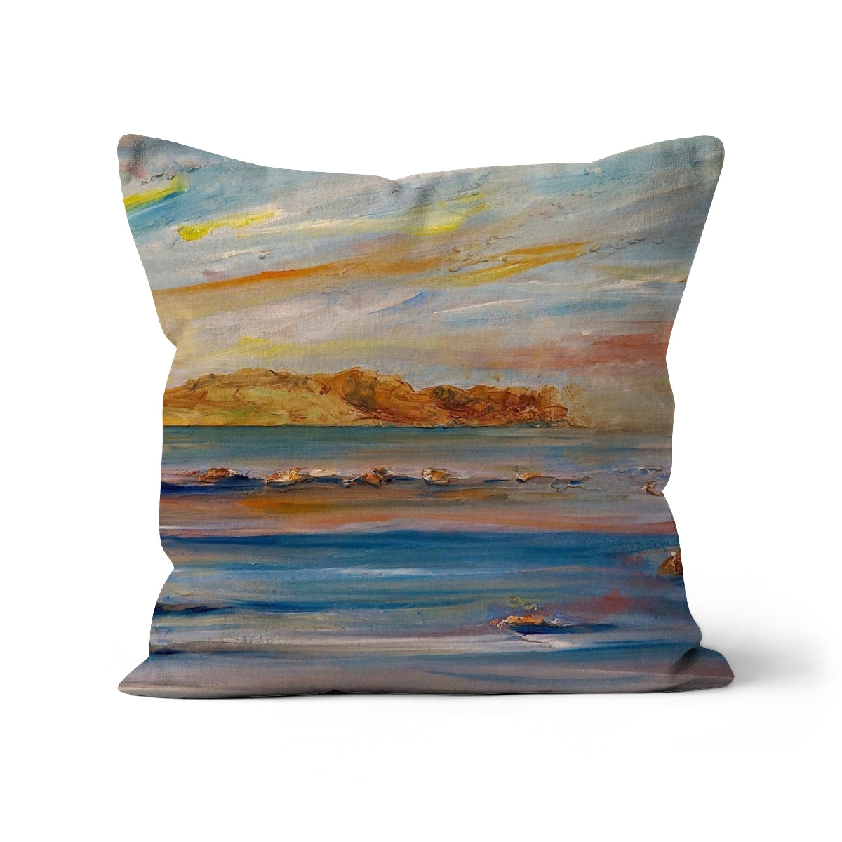 Tiree Dawn Art Gifts Cushion | Hebridean Islands Art Gallery | Paintings, Prints, Homeware and Art Gifts From Scotland By Scottish Artist Kevin Hunter