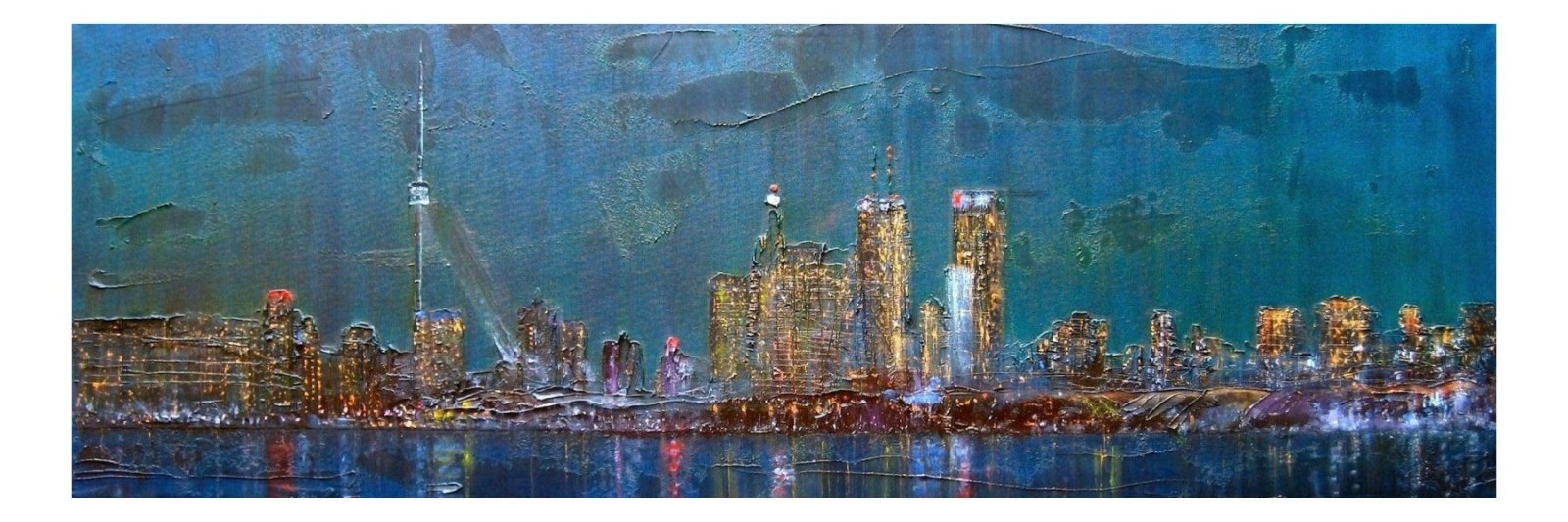 Toronto Nights | Panoramic Painting & Art Prints | World Art Gallery | Paintings, Prints, Homeware and Art Gifts From Scotland By Scottish Artist Kevin Hunter