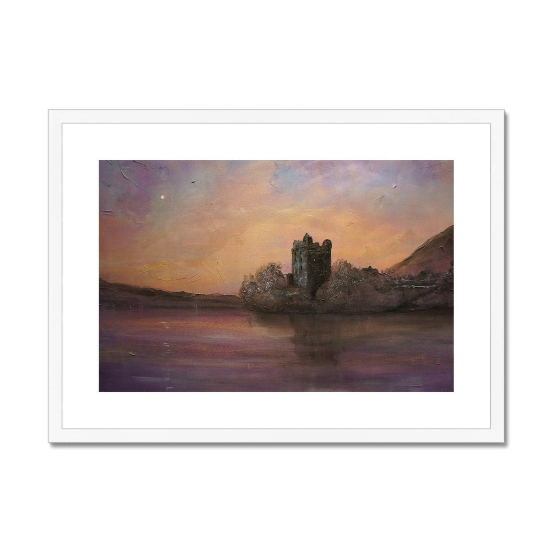 Urquhart Castle Moonlight Painting | Framed &amp; Mounted Prints From Scotland