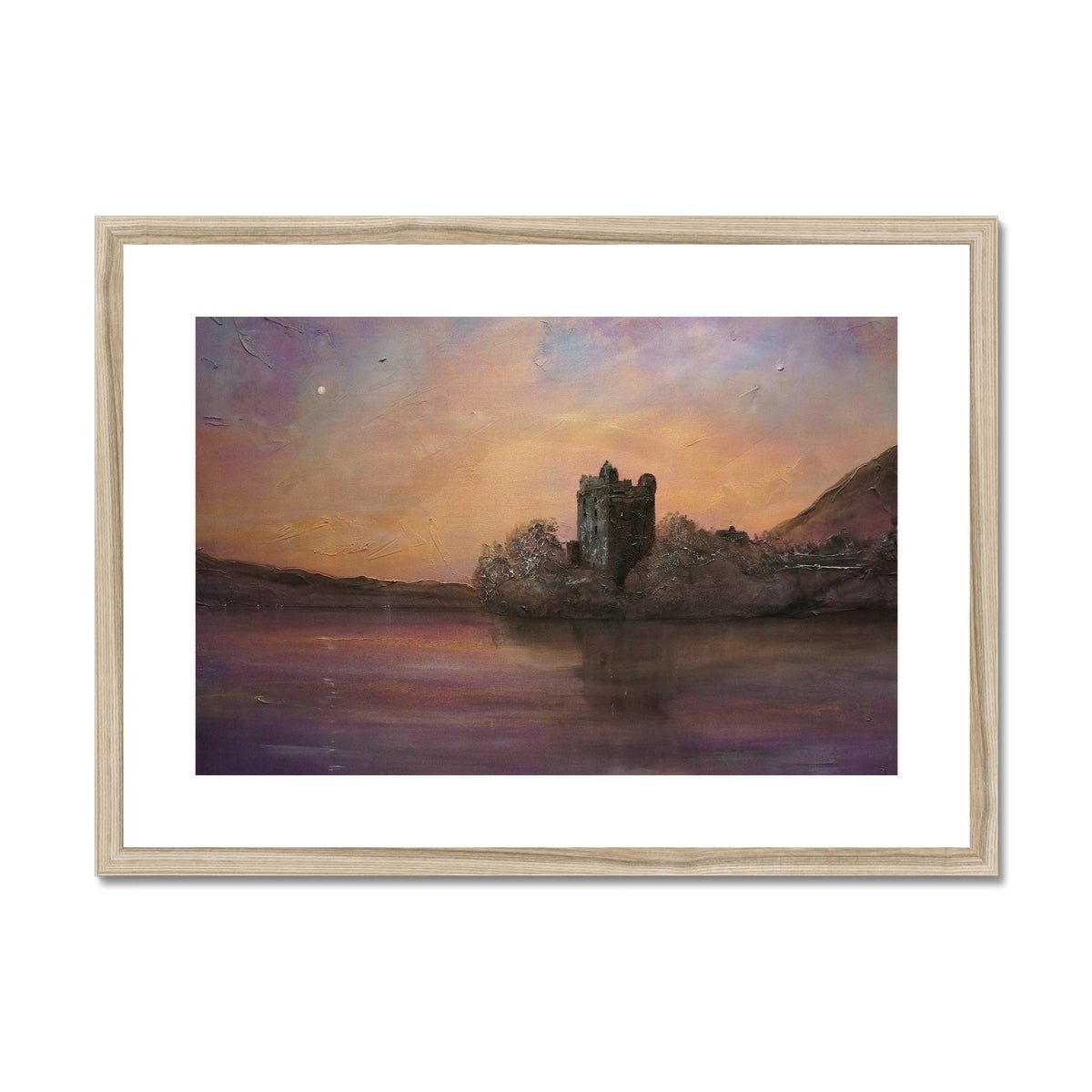 Urquhart Castle Moonlight Painting | Framed &amp; Mounted Prints From Scotland