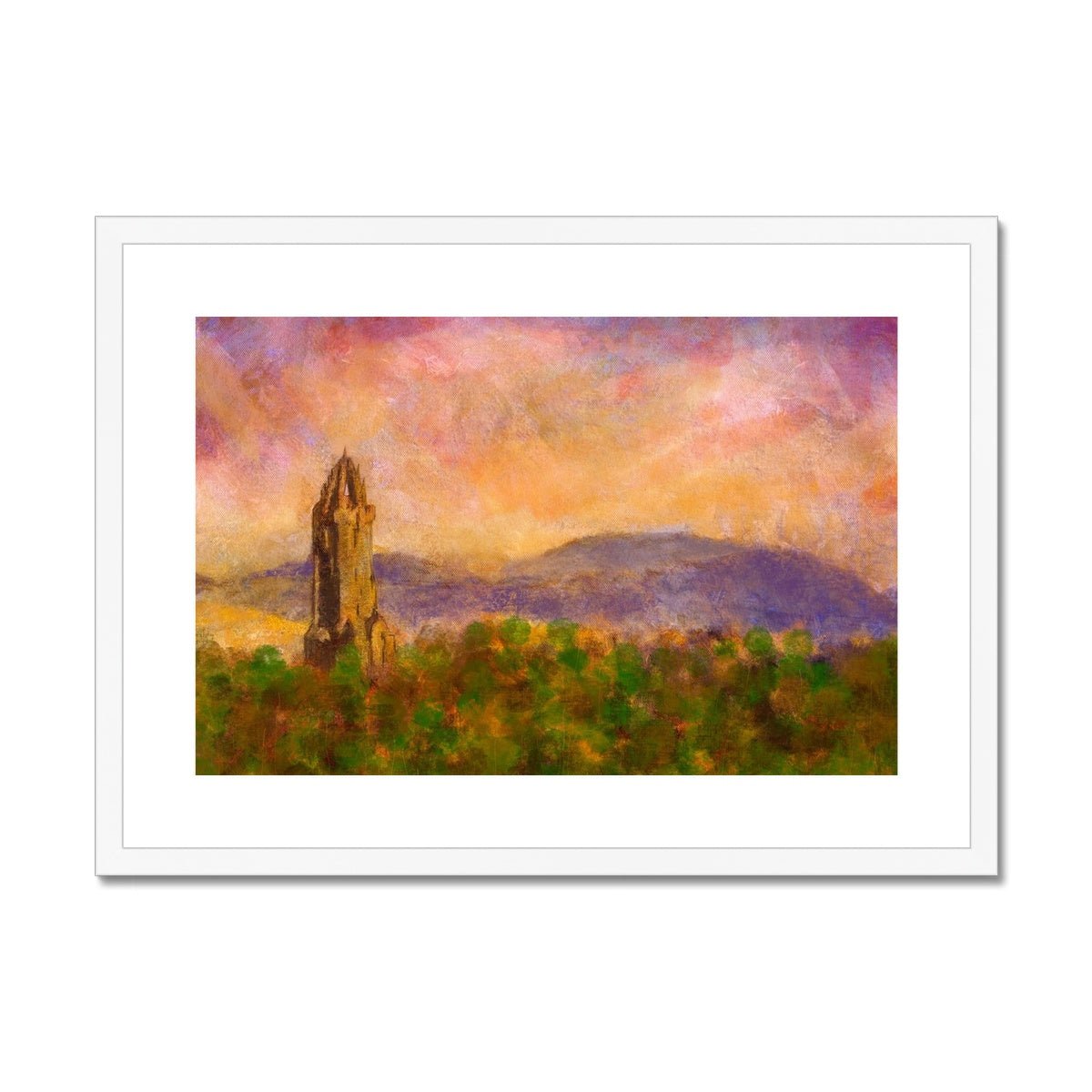 Wallace Monument Dusk Painting | Framed &amp; Mounted Prints From Scotland