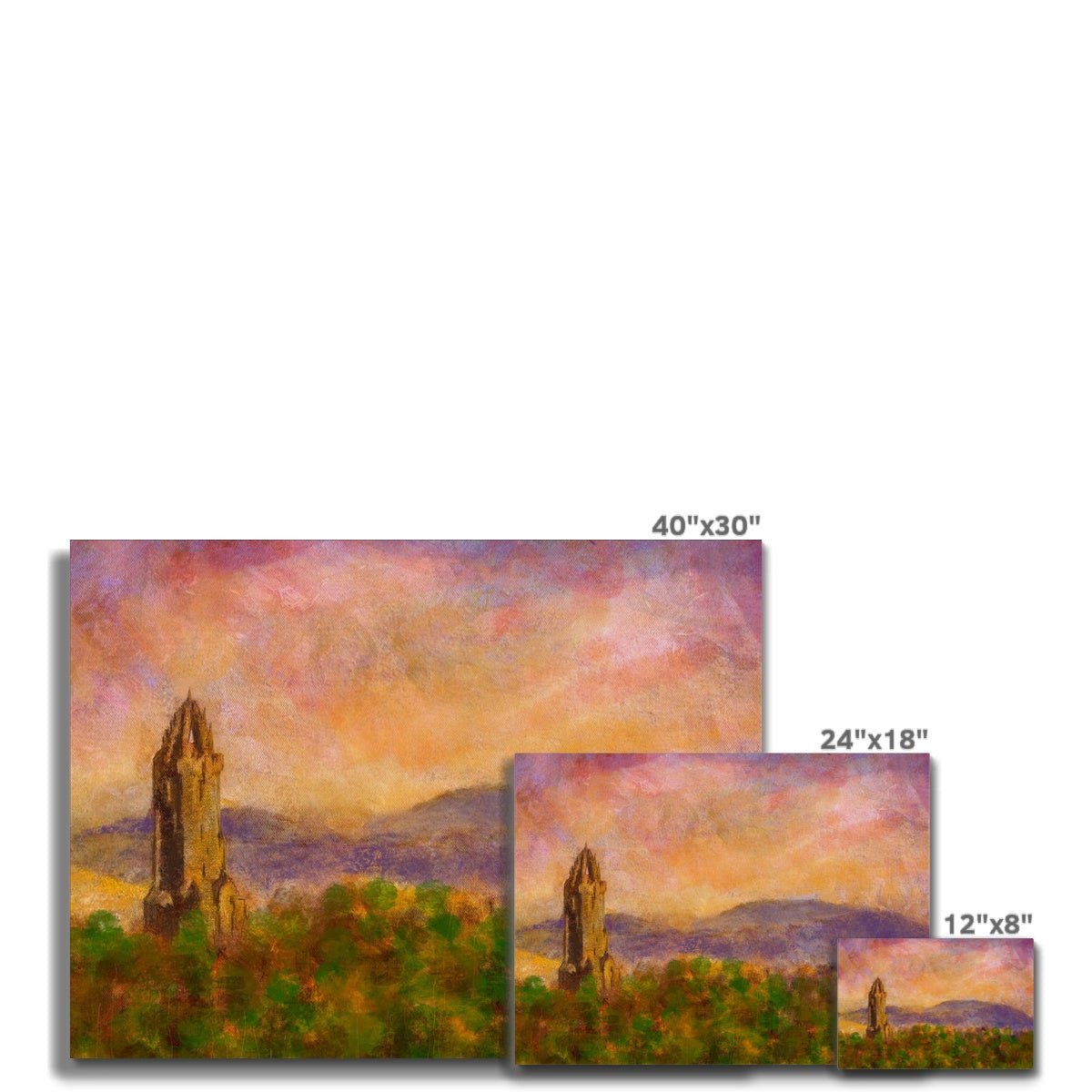 Wallace Monument Dusk Painting | Canvas Prints From Scotland